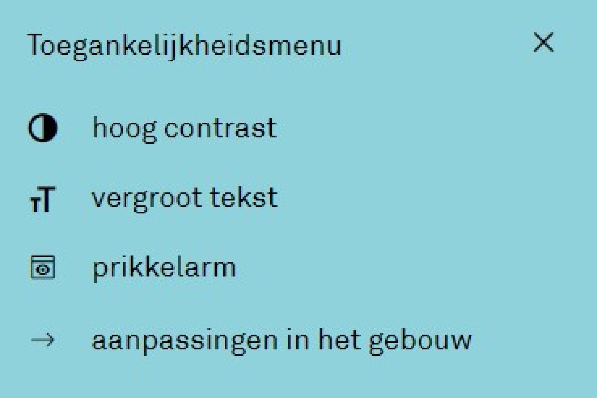 toegankelijkheidsmenu  website